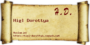 Higl Dorottya névjegykártya